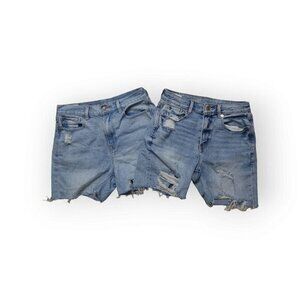 American Eagle Jean Shorts Distressed Lot Blue Denim Size‎ 2